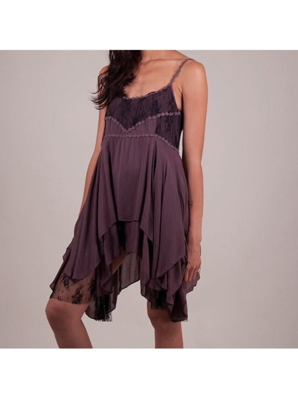RARE Free People Pieced Together Layered Lace Slip Dress S | Boho Grunge Fairy - Picture 9 of 16